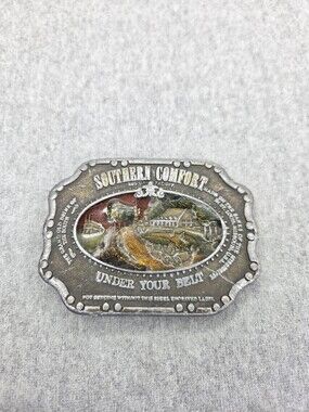 Vintage Southern Comfort Belt Buckle Solid Brass Enamel Koleaco Whiskey